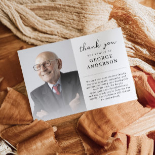 Photo Célébration de la vie Carte de remerciements