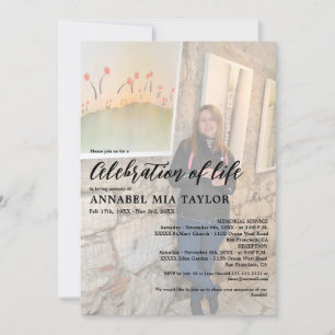 Photo Celebration of life Funeral Memorial Invitation