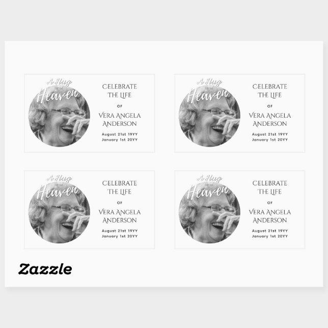 PHOTO Celebration of Life Funeral Memorial Wake Sticker (Sheet)
