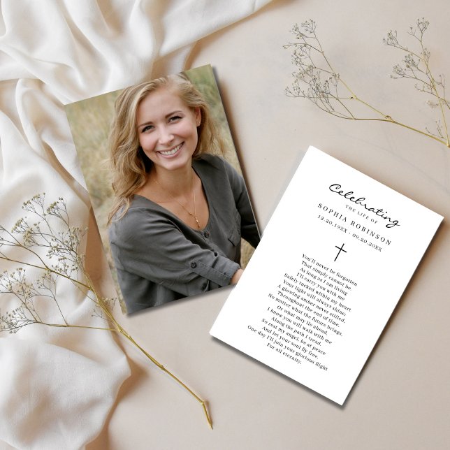 Photo Celebration of Life Funeral Prayer Card (Creator Uploaded)