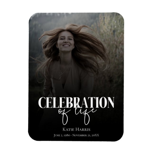 Photo Celebration of Life Funeral Program  Magnet (Vertical)