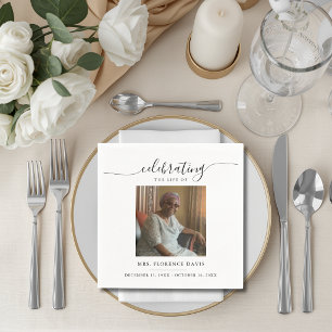 Photo Celebration of Life Memorial Funeral  Napkin