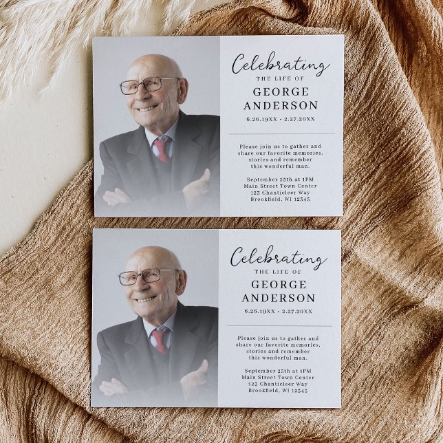 Photo Celebration of Life Memorial Invitation (Créateur téléchargé)