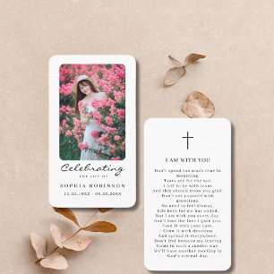 Photo Celebration of Life Memorial Prayer Card