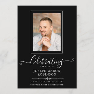 Photo Celebration of Life Order of Service Black Program