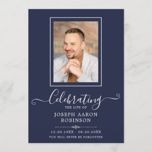 Photo Celebration of Life Order of Service Blue Program