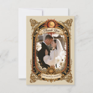 Photo Celestial Art Nouveau Wedding Thank You Card