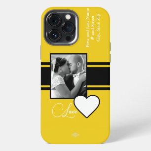Photo Cell Phone Case White Heart Graphic HAMbWG