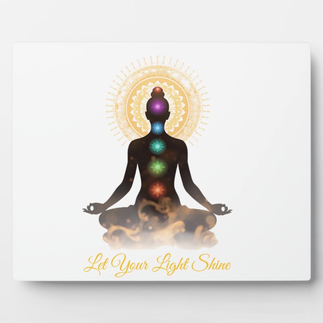 Photo Chakra Silhouette Tabletop Plaque with Easel  (Devant)