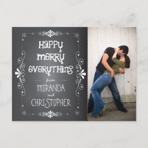 Photo Chalkboard Happy Merry Everything Postcard
