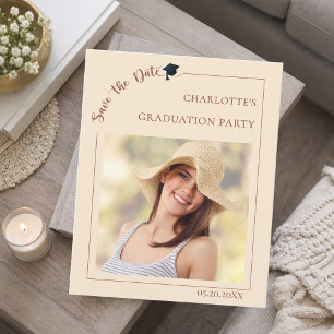 Photo champagne Graduation Save the Date Flyer