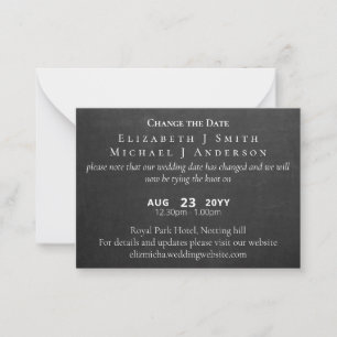 PHOTO Change of Date Postponement incl ENVL. Advice Card