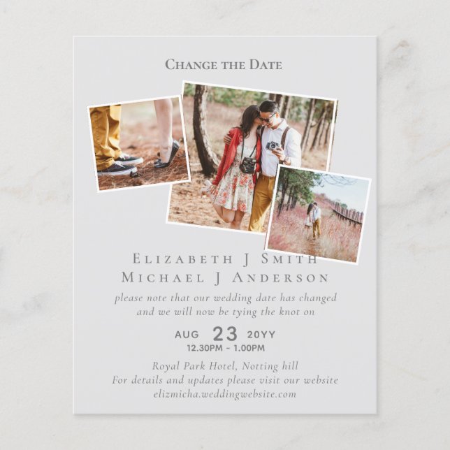 PHOTO Change the Date Plans Postponement ANY Event (Front)