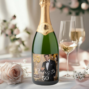 Photo cheers birthday party sparkling wine label
