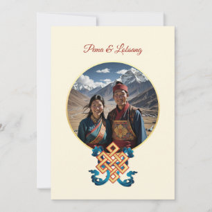 Photo Cherry Blossom Tibetan Wedding Invitation