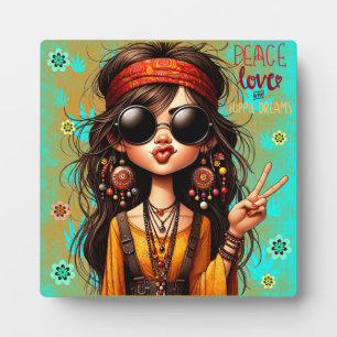 Photo Chic Hippie chic plaque de la paix avec Easel