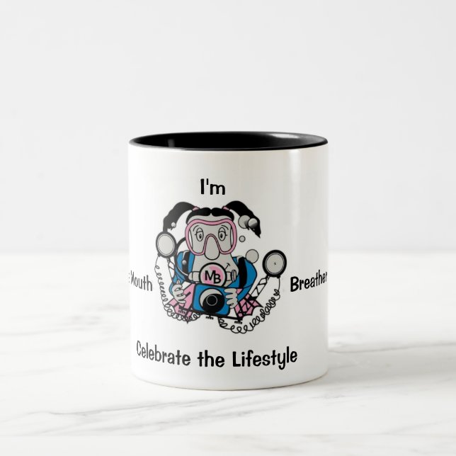 Photo Chick Diver Two-Tone Coffee Mug (Center)