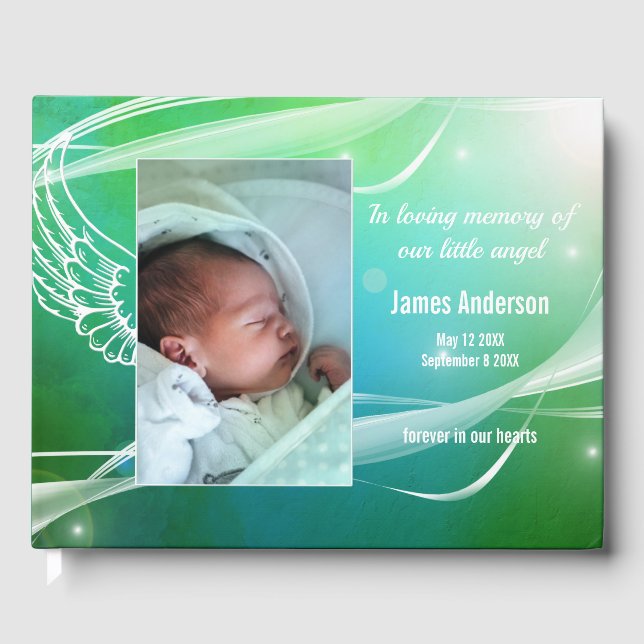 Photo Child Angel Memorial Guest Book (Front)