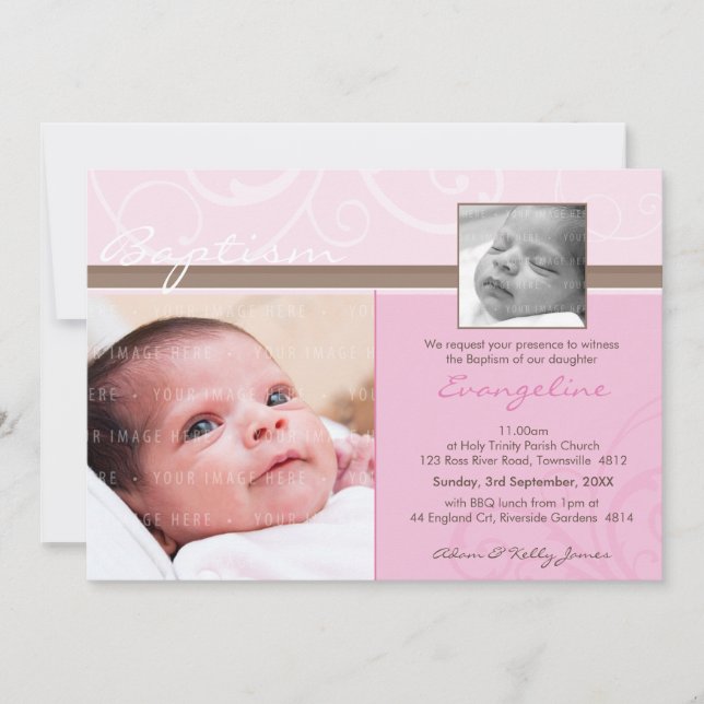 PHOTO CHRISTENING INVITATIONS :: caritatif 3L (Devant)