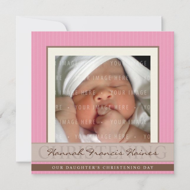 PHOTO CHRISTENING INVITATIONS :: élégance 7SQ (Devant)