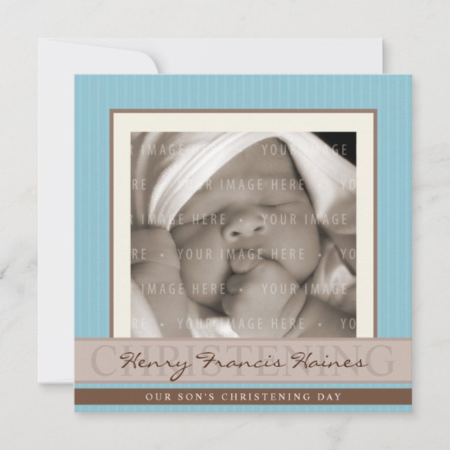PHOTO CHRISTENING INVITATIONS :: élégance 8SQ (Devant)