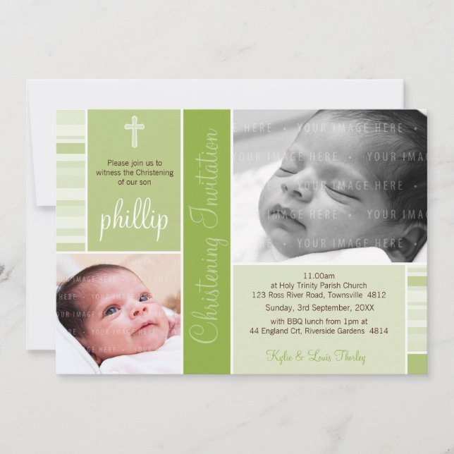 PHOTO CHRISTENING INVITATIONS :: essence 1P (Devant)