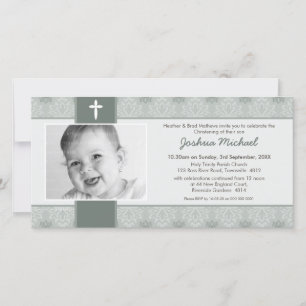 PHOTO CHRISTENING INVITATIONS :: pretty 7L