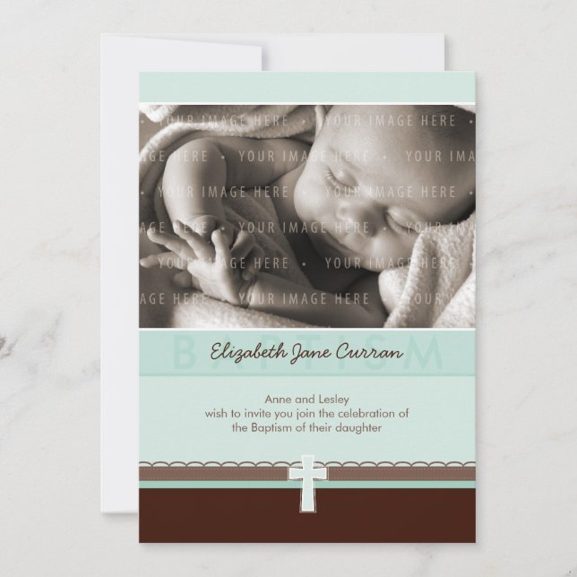 PHOTO CHRISTENING INVITATIONS :: pur 3 P (Devant)