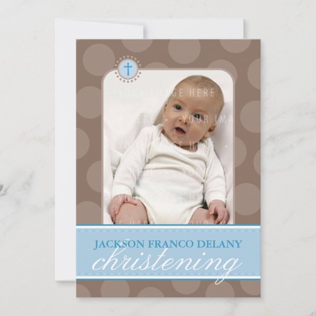PHOTO CHRISTENING INVITES :: polkadot 2P (Front)