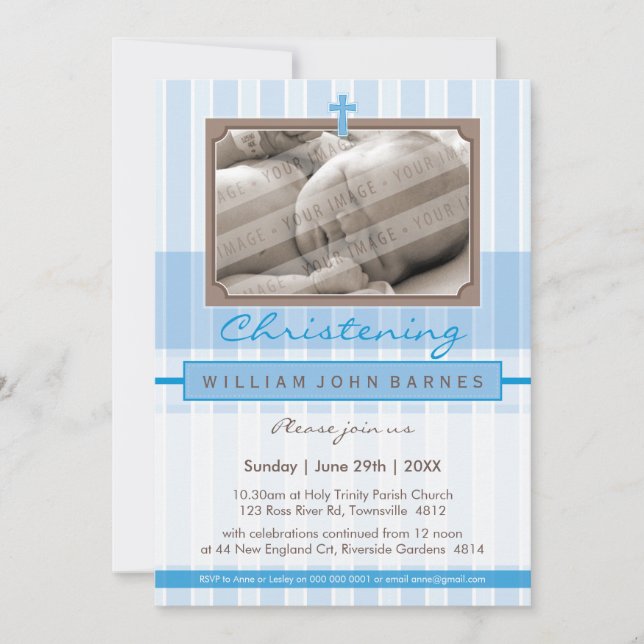 PHOTO CHRISTENING INVITES :: stylishly 4P (Front)