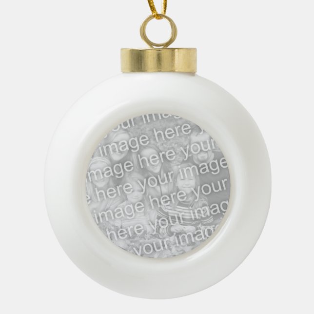 Photo Christmas balls | Add your own picture image Ceramic Ball Christmas Ornament (Front)