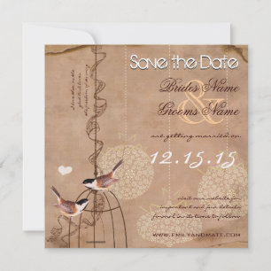 Photo Christmas Bird Cage Wedding Save the Date Invitation