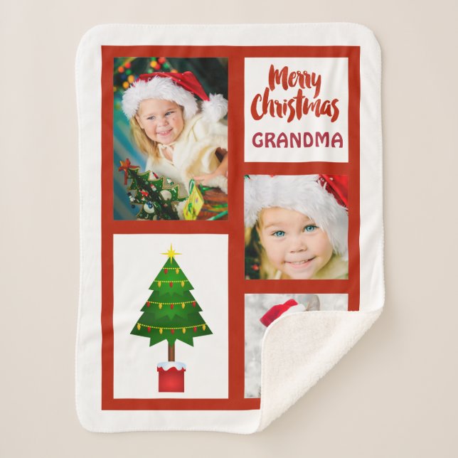 Photo Christmas Blanket for Grandma (Front)