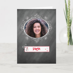 Photo Christmas Card, Chalkboard Look, Customize Card