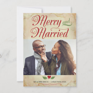 Photo Christmas Card, Merry and Married Holiday Card