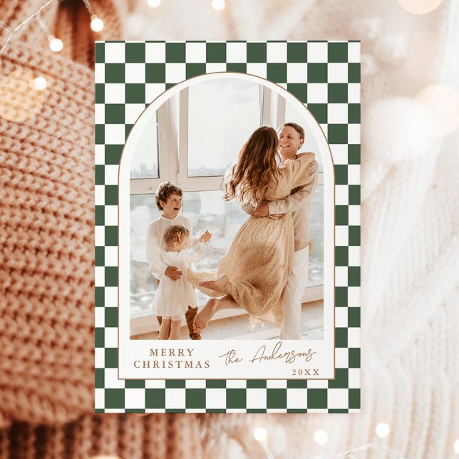 Photo Christmas Card | Modern Green Holiday Card (Creator Uploaded)