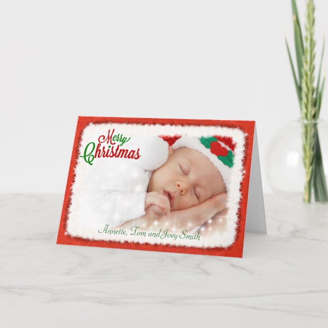 Photo Christmas Card with Santa Claus Frame (Front)