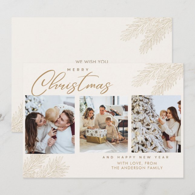 Photo Christmas Family Holiday Card (Front/Back)