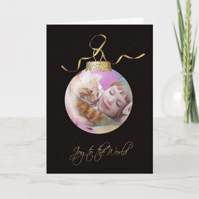 Photo Christmas Ornament Holiday Card (Front)