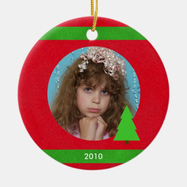 Photo Christmas Ornament with Year (Front)