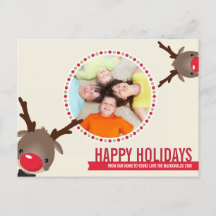 PHOTO CHRISTMAS POSTCARD :: reindeer rudolf 1