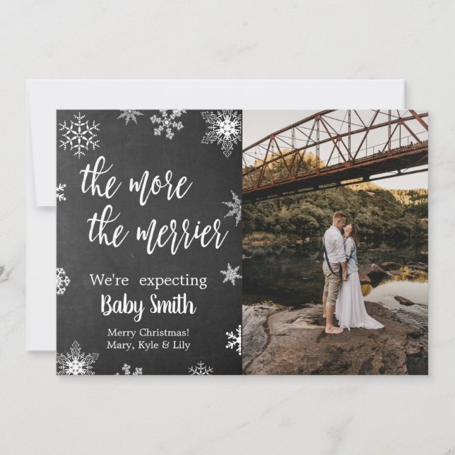 Photo Christmas Pregnancy Announcement  Card (Front)