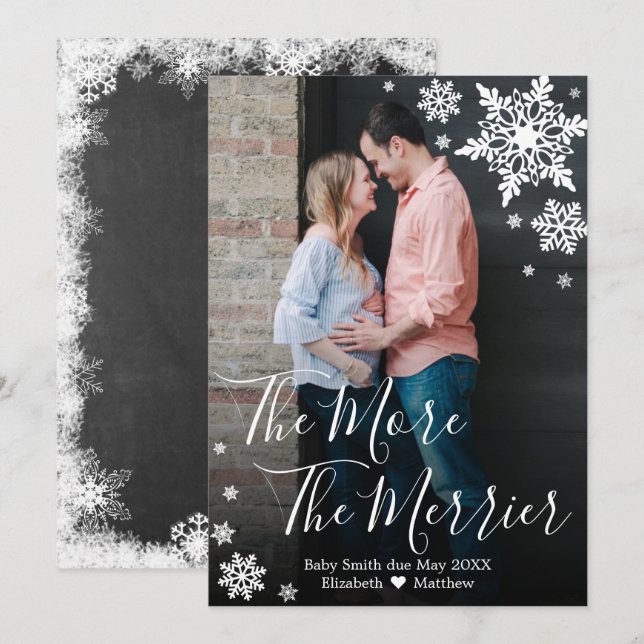 Photo Christmas Pregnancy Announcement Card (Front/Back)