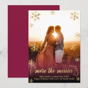 Photo Christmas Pregnancy Announcement Cards