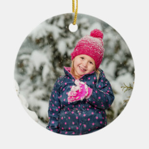 Photo Christmas Snowflakes Slate Grey Charcoal Ceramic Ornament
