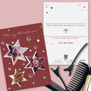 Photo Christmas Stars Foil Accents Holiday Card