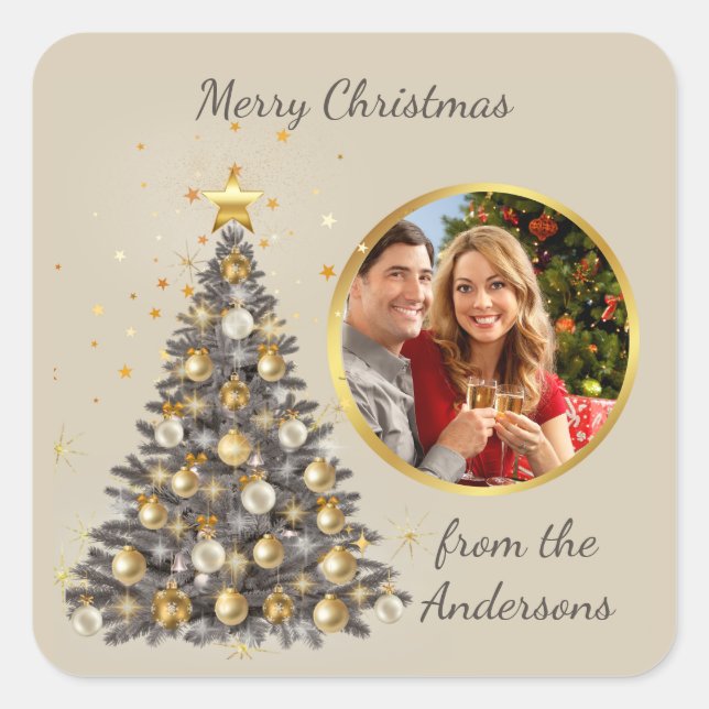 Photo Christmas Sticker - Elegant Style (Devant)