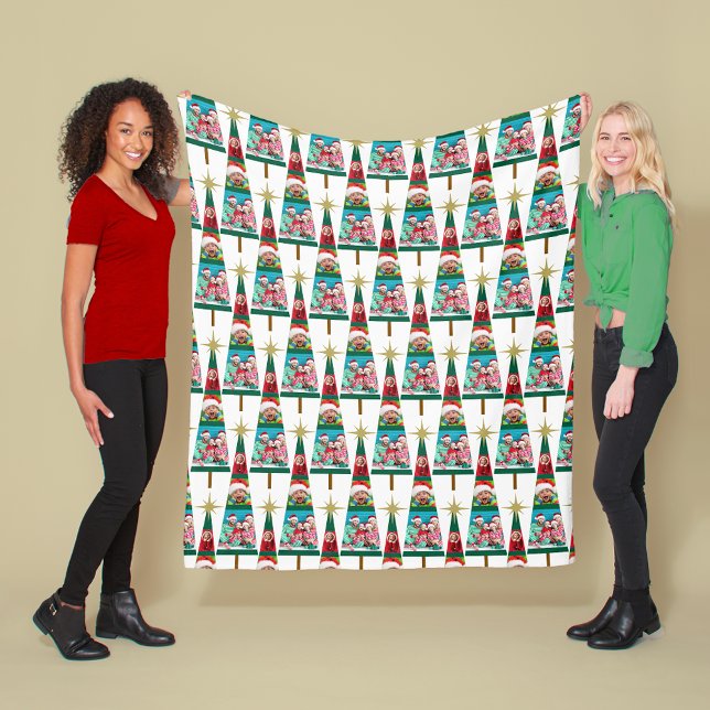 Photo Christmas Tree Fleece Blanket (Creator Uploaded)