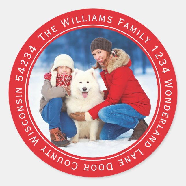 Photo Circle Adresse de retour Étiquette Classic R (Devant)