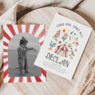 Photo Circus Birthday Invitation Carnival